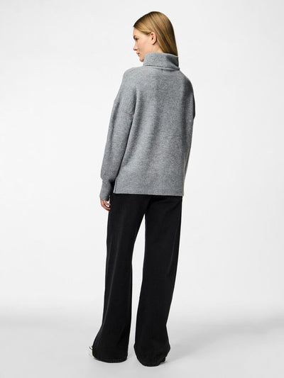 PcMalou Rollneck Knit Grey