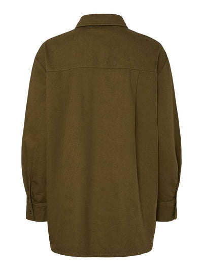 PcMaisie Denim Shirt Military Olive