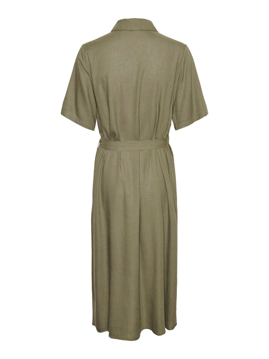 PcPia Midi Shirt Dress Deep Lichen Green