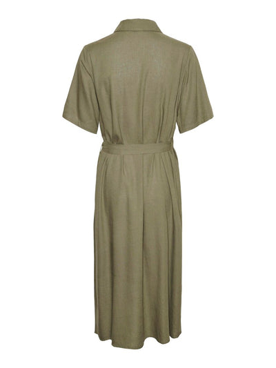 PcPia Midi Shirt Dress Deep Lichen Green