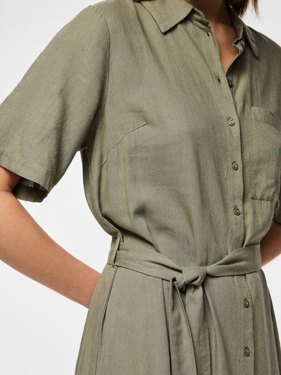 PcPia Midi Shirt Dress Deep Lichen Green