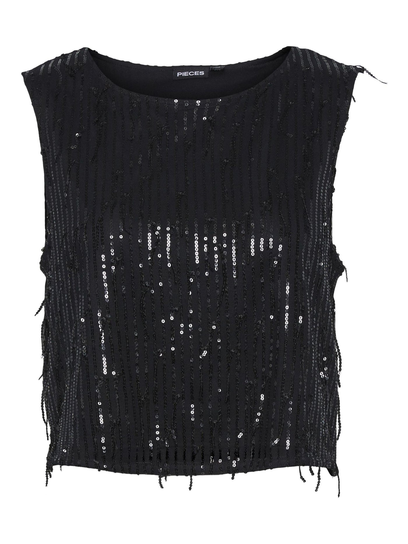 PcRilly Sequin Top Black