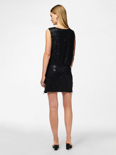 PcRilly Sequin Top Black