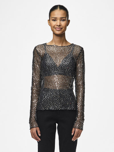 PcRissi Sequin Top Black/Silver