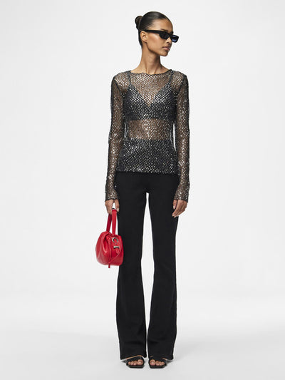 PcRissi Sequin Top Black/Silver