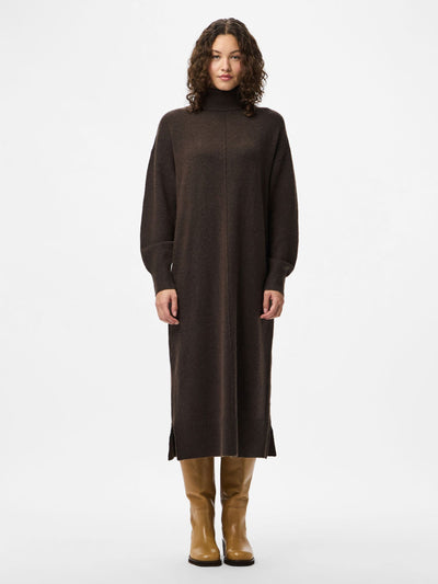 PcMalou Rollneck Knit Dress Hot Fudge