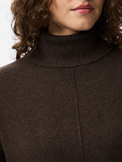 PcMalou Rollneck Knit Dress Hot Fudge