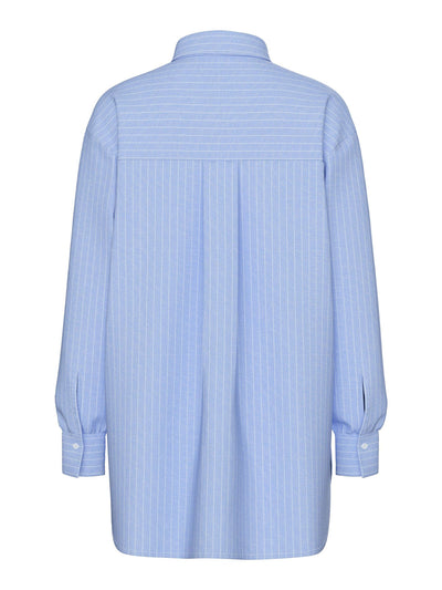 PcMelia Loose Loose Shirt Blue Thin Stripes