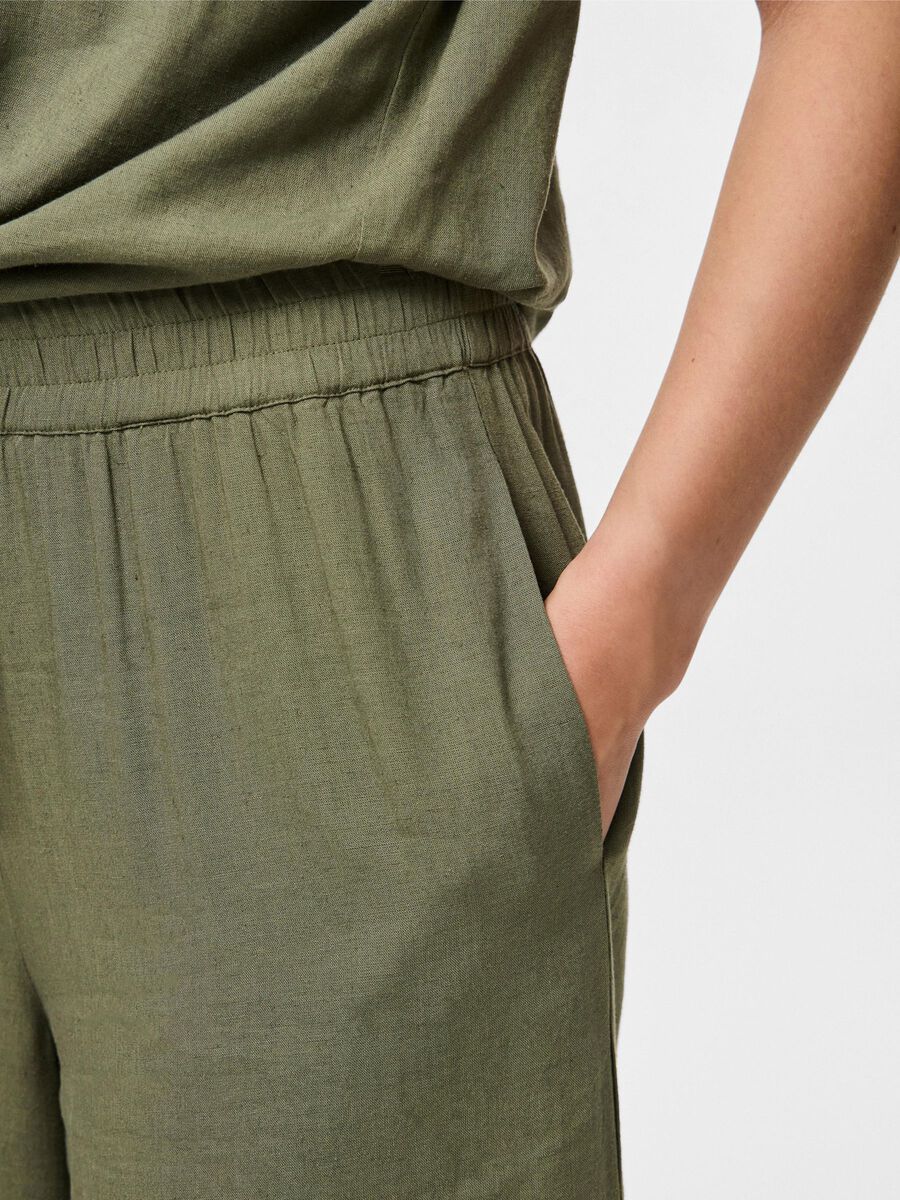 PcPia Culotte Trouser Deep Lichen Green