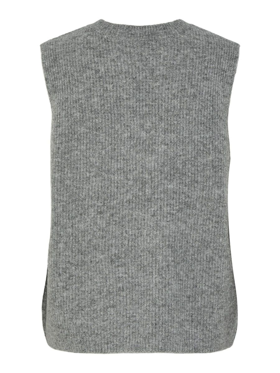 PcSilly SL Tie Knit Vest Medium Grey