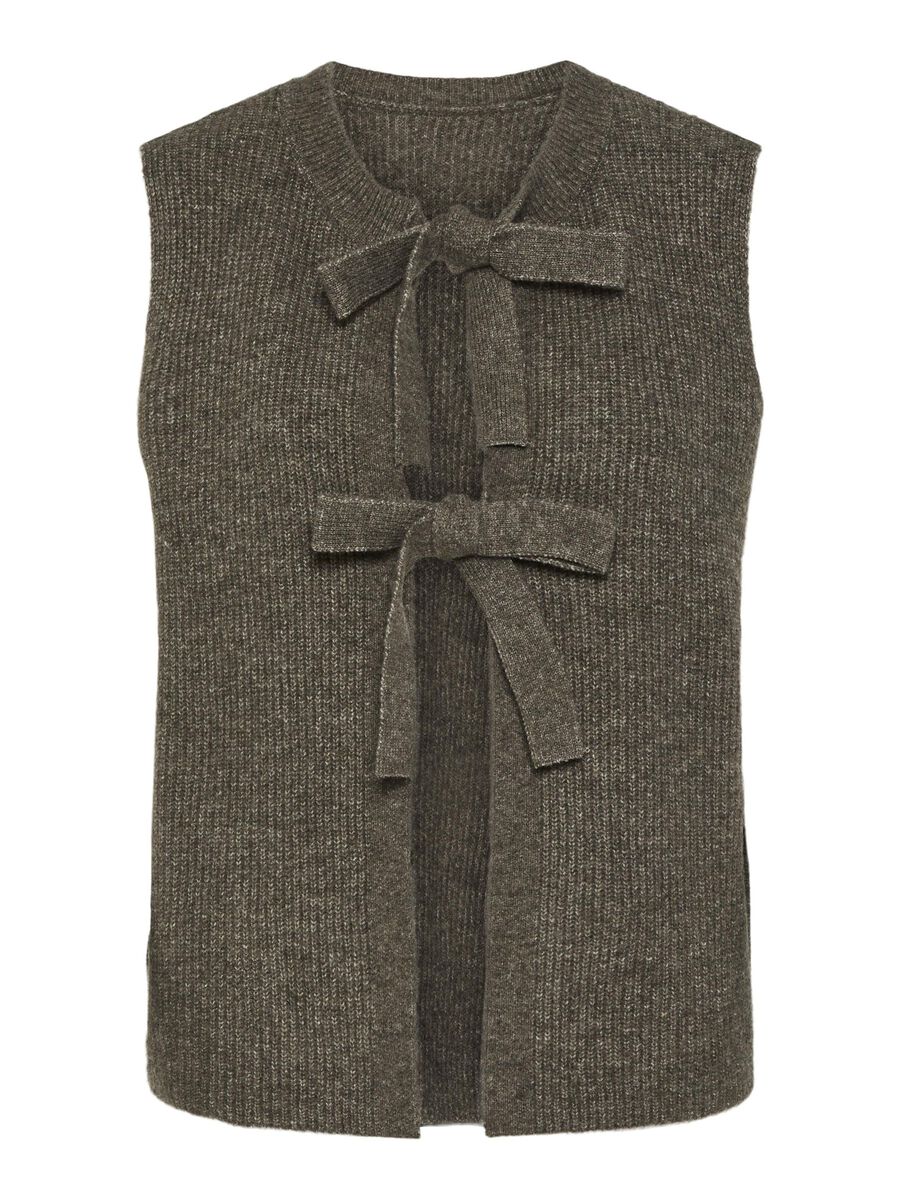 PcSilly SL Tie Knit Vest Morel