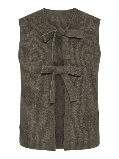 PcSilly SL Tie Knit Vest Morel