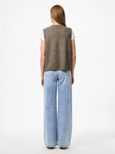 PcSilly SL Tie Knit Vest Morel