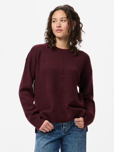 PcMalou O-Neck Knit Tawny Port