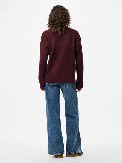 PcMalou O-Neck Knit Tawny Port