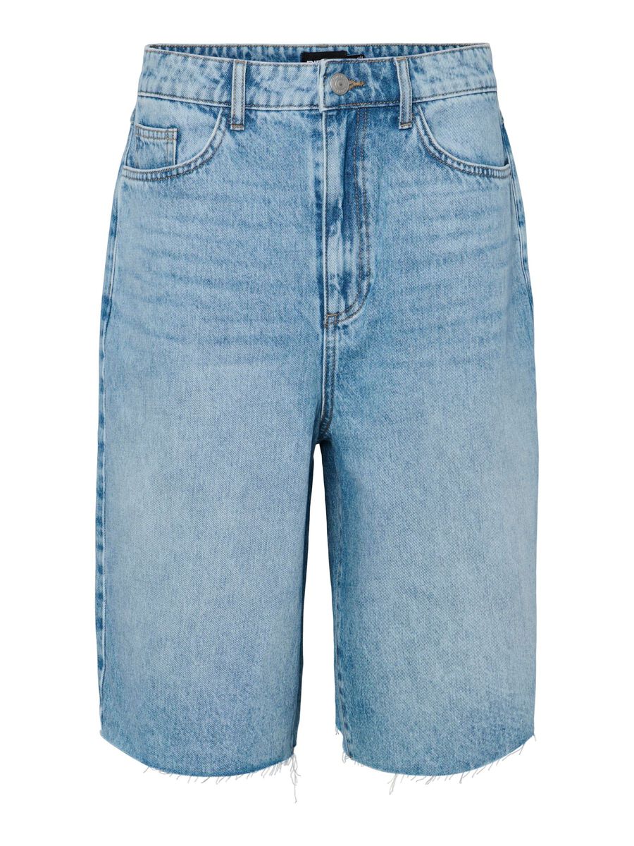 PcTasha Baggy Denim Shorts Light Blue