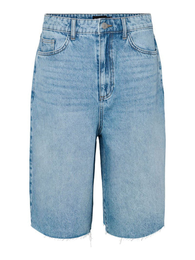 PcTasha Baggy Denim Shorts Light Blue