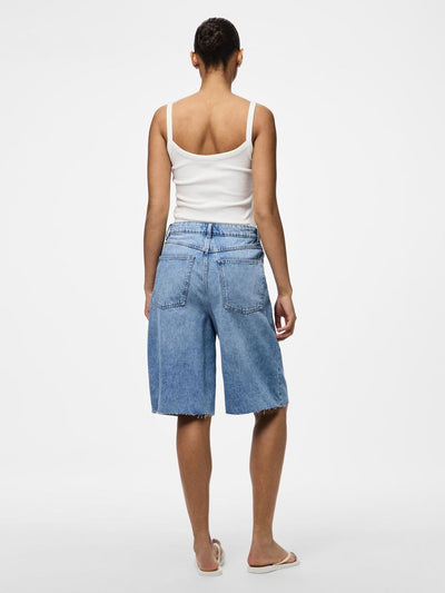 PcTasha Baggy Denim Shorts Light Blue
