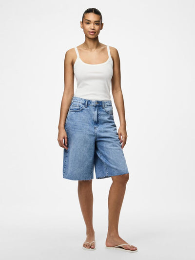 PcTasha Baggy Denim Shorts Light Blue