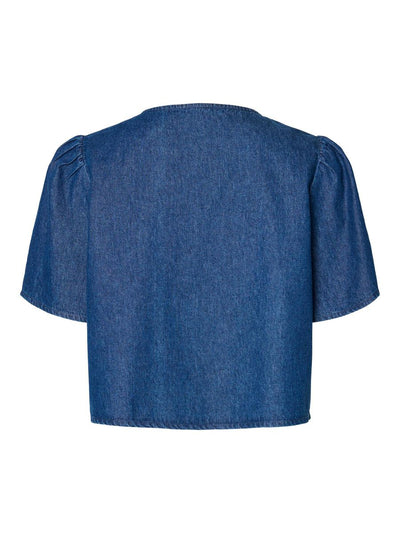 PcTenim Denim Top Medium Blue