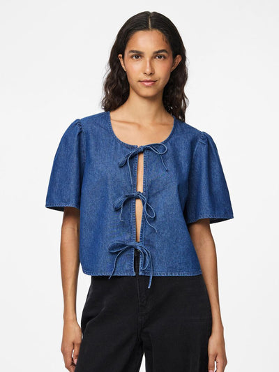 PcTenim Denim Top Medium Blue