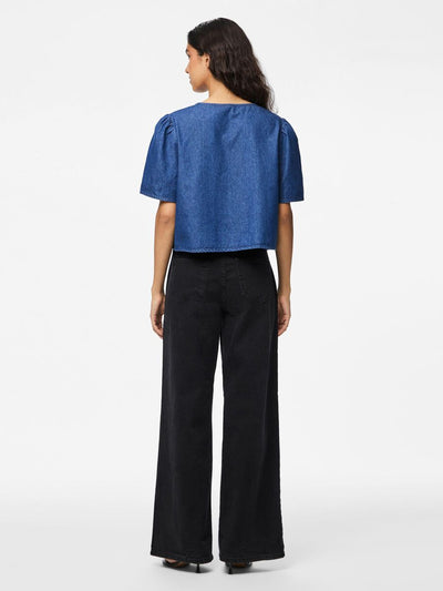 PcTenim Denim Top Medium Blue