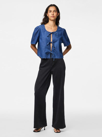 PcTenim Denim Top Medium Blue
