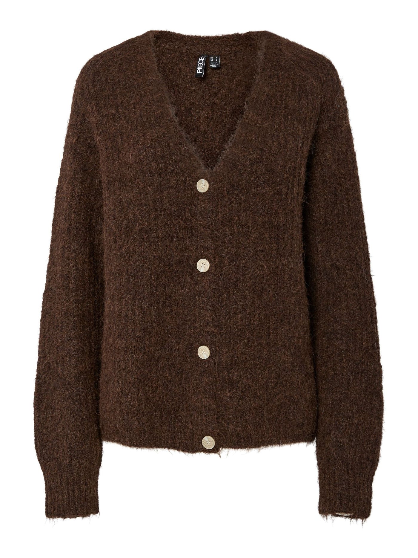 PcCleo V-Neck Cardigan Hot Fudge