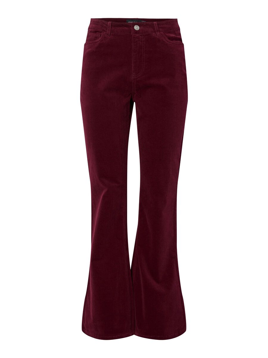 PcJoya Flared Corduroy Trousers Tawny Port