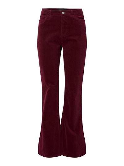PcJoya Flared Corduroy Trousers Tawny Port