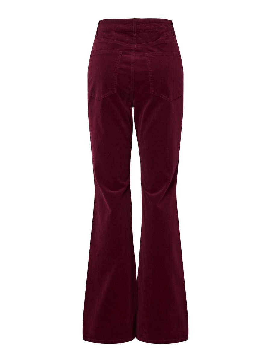 PcJoya Flared Corduroy Trousers Tawny Port