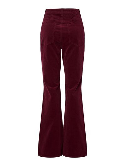 PcJoya Flared Corduroy Trousers Tawny Port