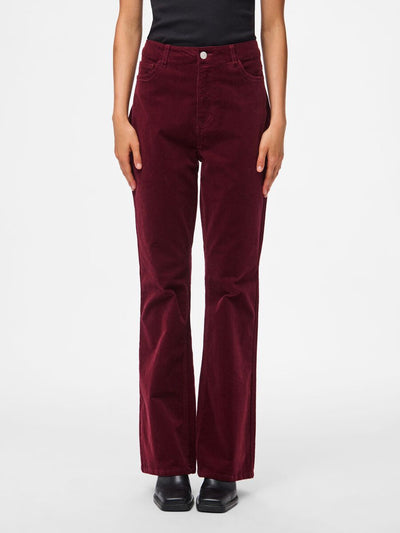 PcJoya Flared Corduroy Trousers Tawny Port