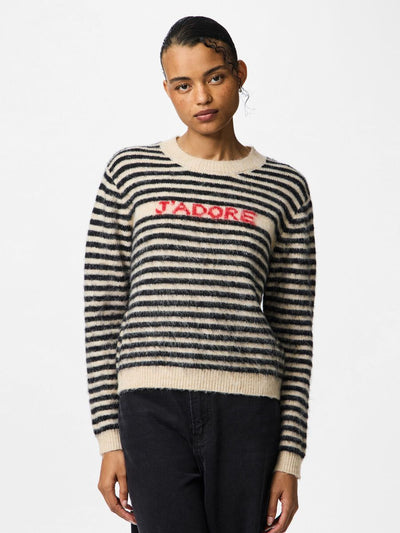PcJada Knit Black Stripes J'adore