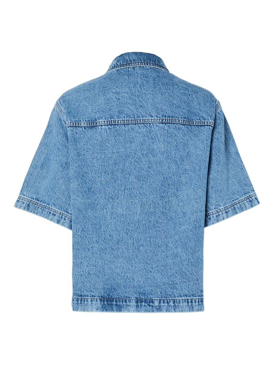 PcJuliet SS Denim Shirt Medium Blue
