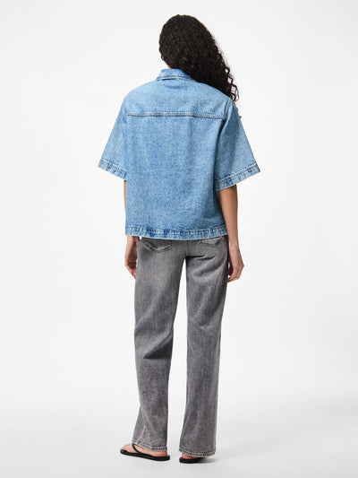 PcJuliet SS Denim Shirt Medium Blue