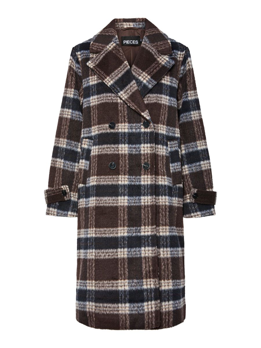 PcMarble Check Coat Hot Fudge