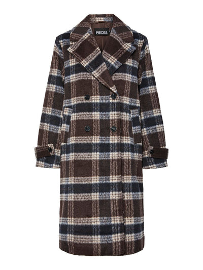 PcMarble Check Coat Hot Fudge