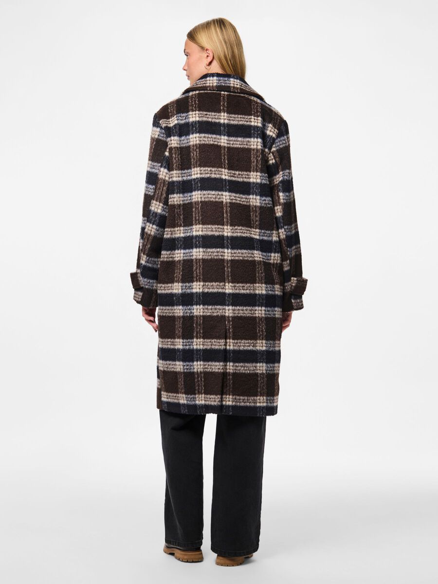 PcMarble Check Coat Hot Fudge