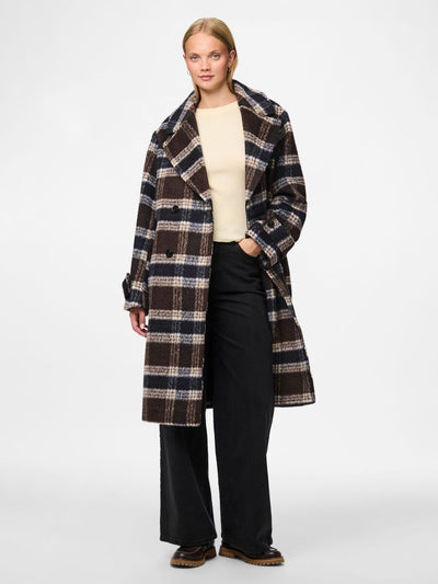 PcMarble Check Coat Hot Fudge