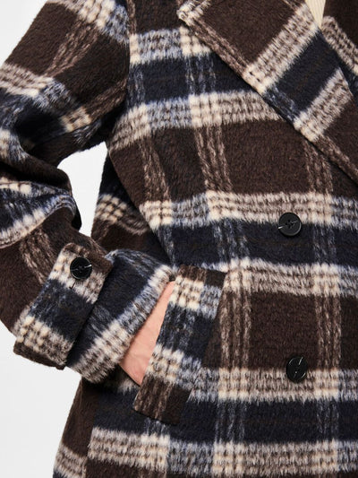 PcMarble Check Coat Hot Fudge