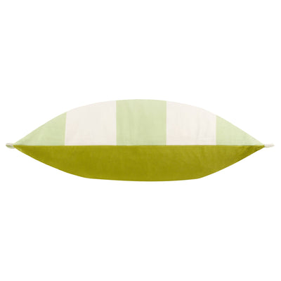 Araya Striped Velvet Cushion Green: Green 30 x 50cm