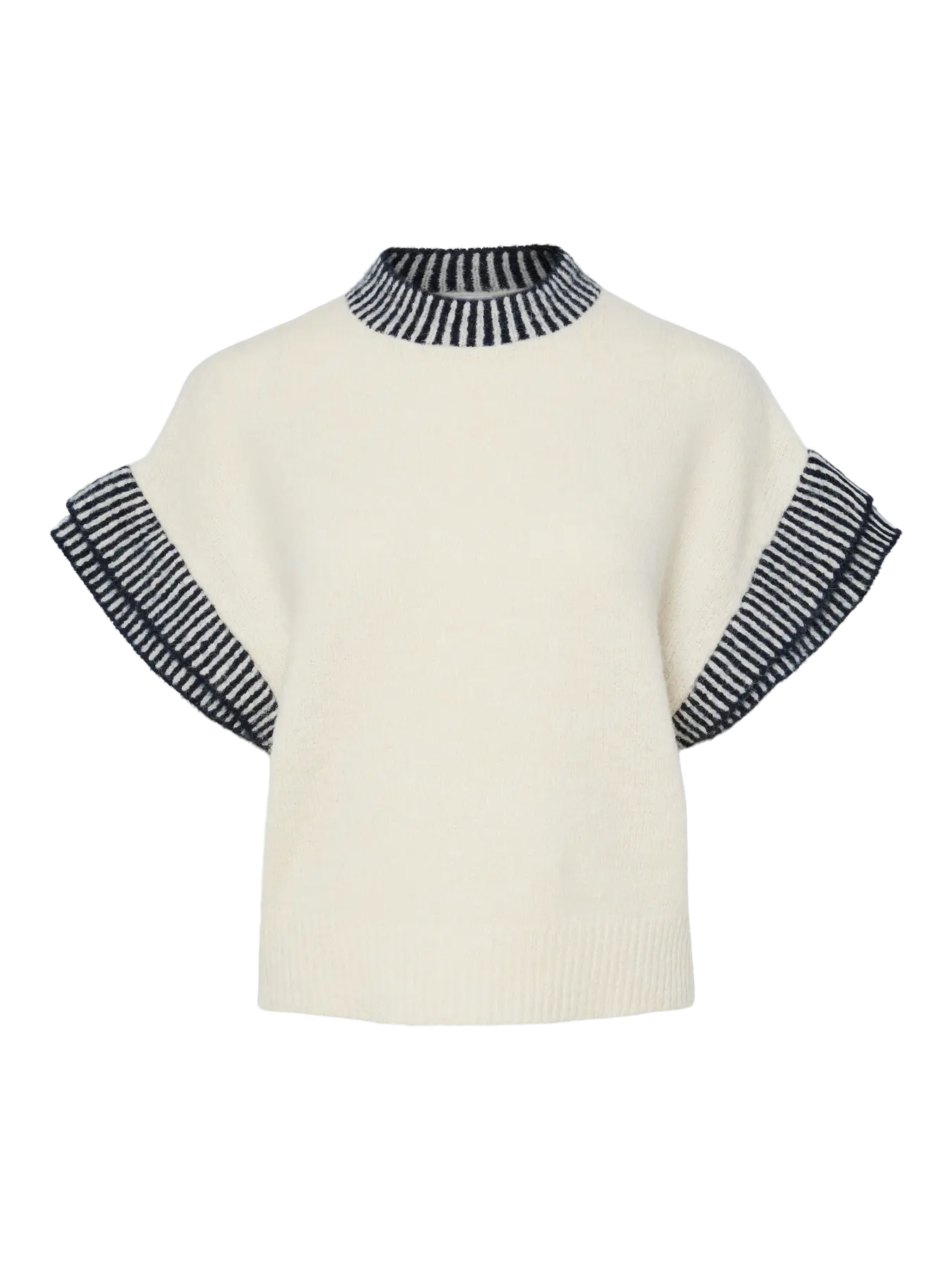 YasTelo Knit Top Birch/Navy