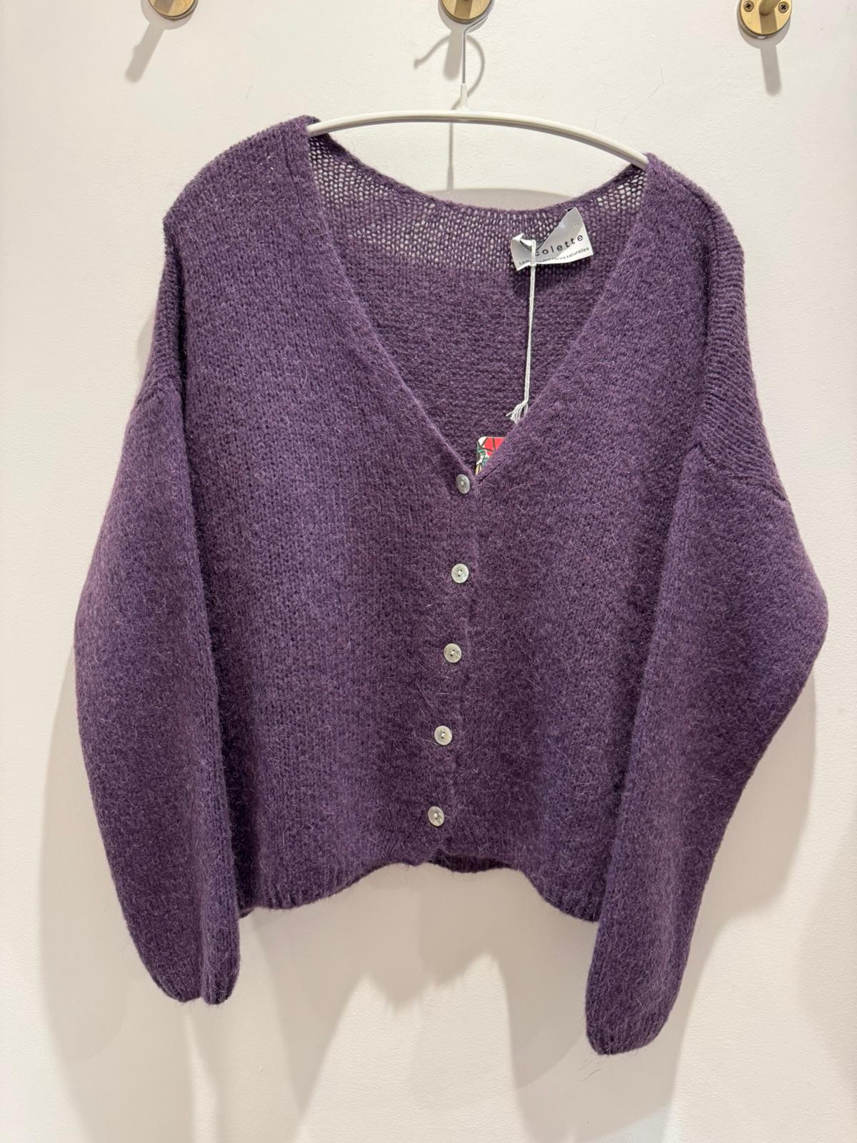 Mohair Cardigan - Dusty Purple