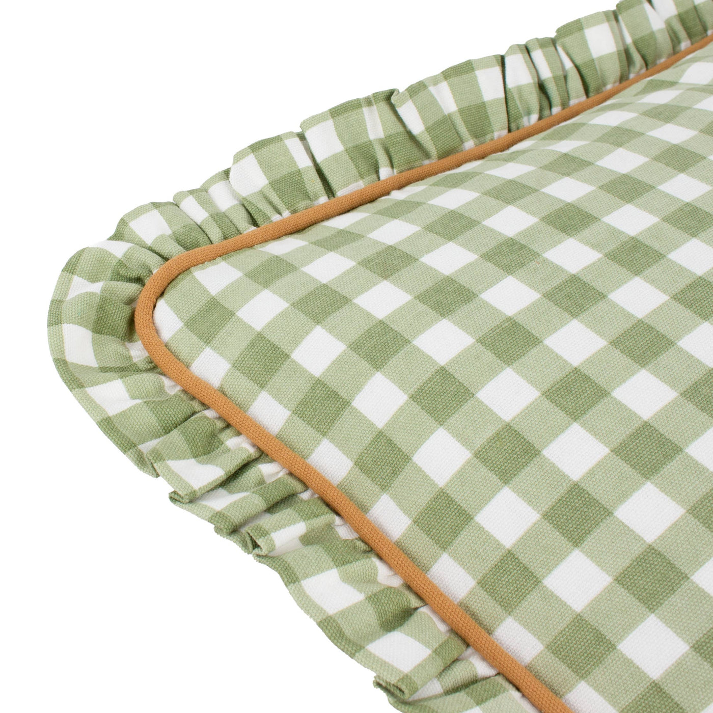 Maude Gingham Reversible Piped Cushion Sage 45 x 45cm