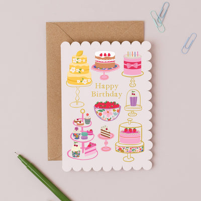Sweet Celebrations Birthday Card |  Scalloped Birthday card