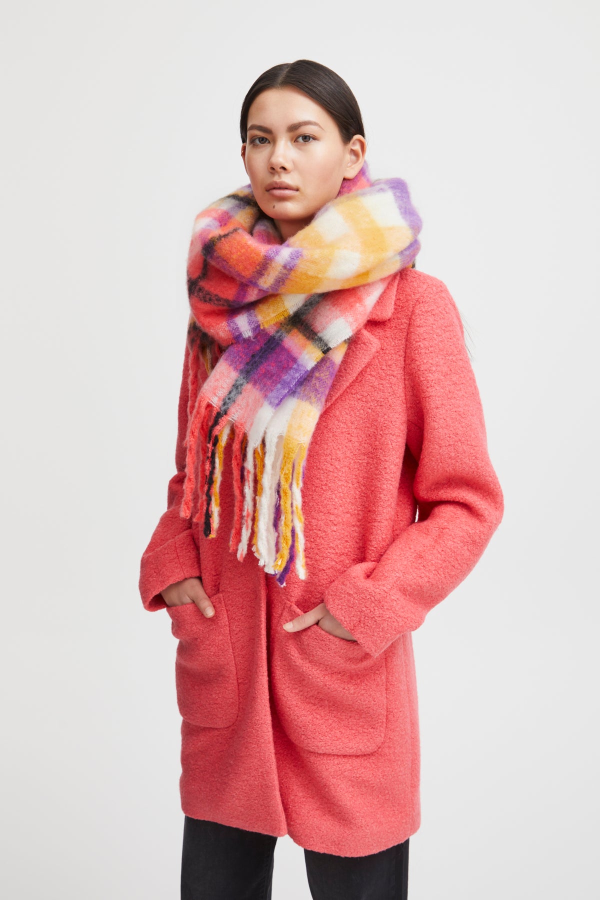 Colourful checked scarf