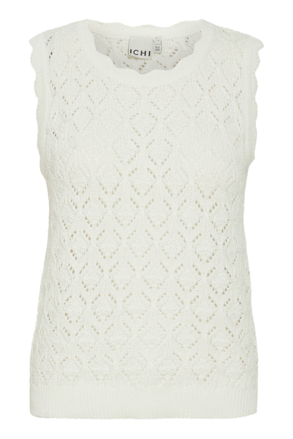 White Knitted Pointelle Top