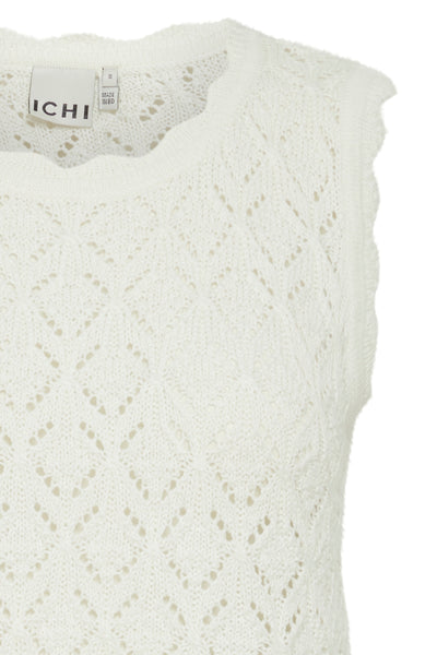 White Knitted Pointelle Top
