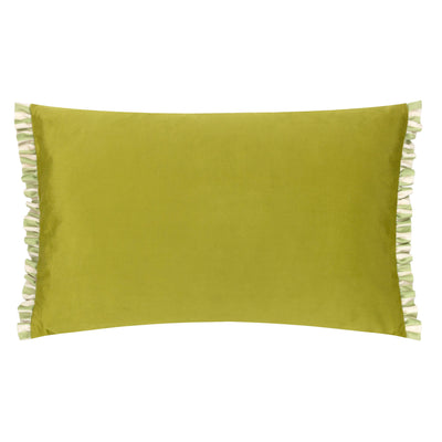 Araya Striped Velvet Cushion Green: Green 30 x 50cm